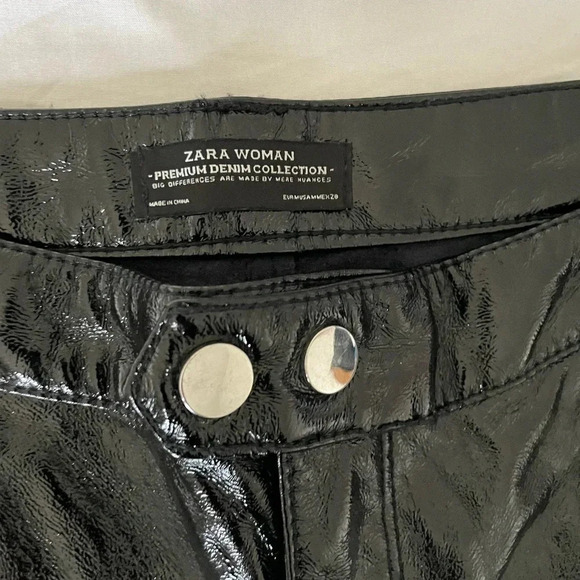 Zara motto patent faux leather legging pants - Picture 3 of 8